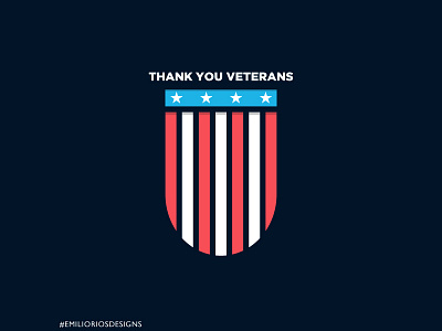 Thank You Veterans emilioriosdesigns flat flat design icon icon design line art logo negative space usa veterans