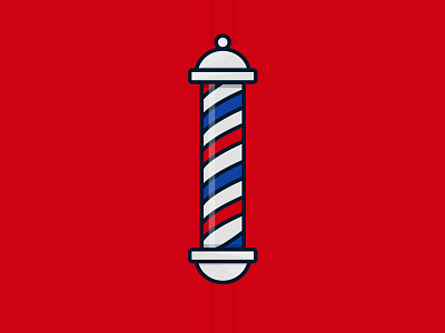 Because I Need A Haircut! barber shop barber shop pole emilioriosdesigns flat icon haircut icon icon design line art red
