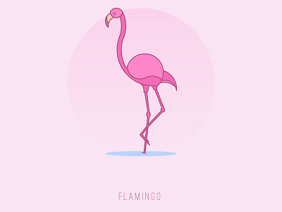 Flamingo animal art blue emilioriosdesigns flamingo gradient icon illustration illustrator line art line icon pink