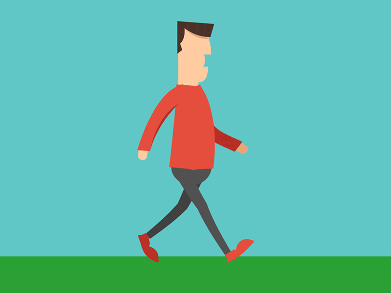 Learning To Walk Can Be Hard character emilioriosdesigns gif illustration loop motion design motion designer movement walking