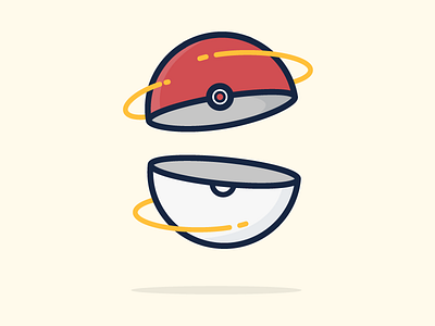 Poke ball! ball emilioriosdesigns graphic design icon icon design illustration illustrator line icon pikachu poke ball pokemon