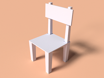 Final 3D Chair! 3d blend blender blue chair cubism emilioriosdesigns light low poly progress shadow sun