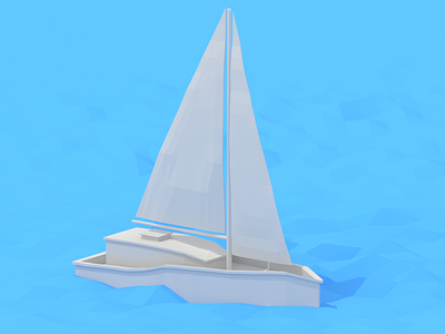 Sailboat WIP 3animation 3d 3d render animation blender emilioriosdesigns gif low poly ocean render sail boar water