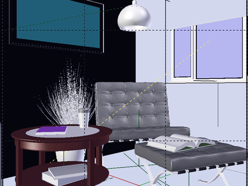 A 3D render or model of an Interior Design or Architecture Design