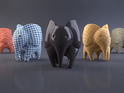 Experimenting with Materials 3d model 3d render animal blender 3d elephant emilioriosdesigns