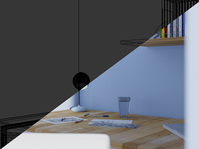 Office Space 3D Render 3d model 3d render blender 3d emilioriosdesigns interior design photorealism wip