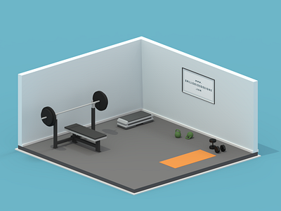 Gym! 3d architecture design blender emilioriosdesigns gym interior interior design lighting low poly