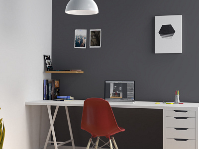 Minimal Office 3d architecture design blender emilioriosdesigns high poly interior interior design lighting office