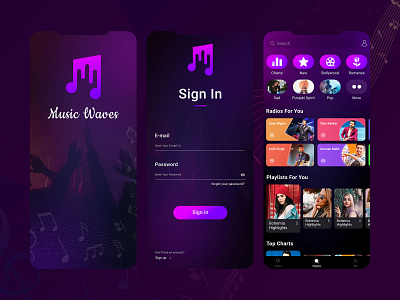 Music App app design music music app ui ux