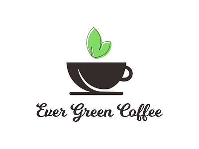 ever green coffee art branding coffee coffee logo coffee shop design ever green coffee icon illustration logo minimal minimalist logo minimalistic typography vector