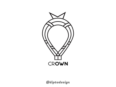 Crown hot air balloon logo design #Day 2