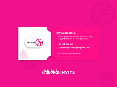 1 dribbble invite 1 invite branding concept daily dailylogochallenge design dipto dribbble dribbble invite graphic design icon identity illustraion illustrator invite logo