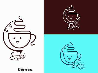 Dylan's coffee Logo branding character clean coffee coffee cup coffee shop color colorful concept creative daily dailylogochallenge design dipto graphic design illustrator logo logo design logotype vector