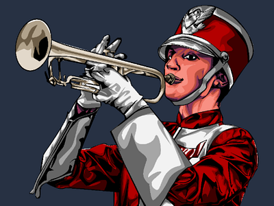 Vector Art Trumpet Player marchingband potrait