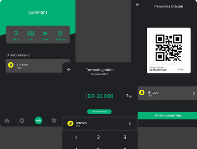 Payment CoinPlant barcode bitcoin bitcoin exchange bitcoin wallet crypto app crypto wallet cryptocurrency mobile app design mobile ui mobileui payment payment app payments scanner ui