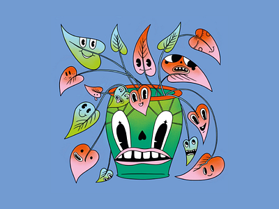 Eccentric House Plant character colourful design graphic design illustration illustrator procreate