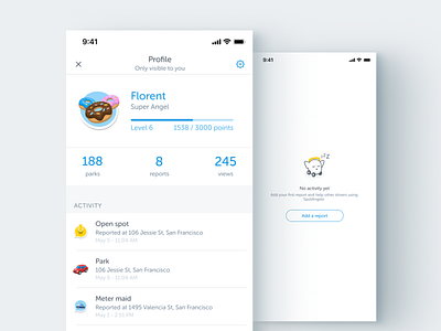 User profile activity empty state parking profile profile page spotangels stats user profile