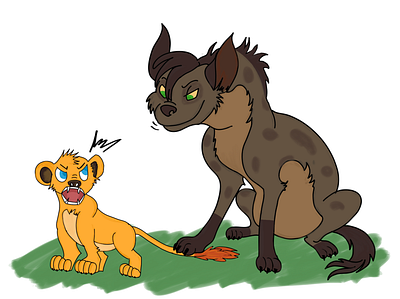 Simba and Hyena doodle hyena illustration illustrations illustrator lionking simba