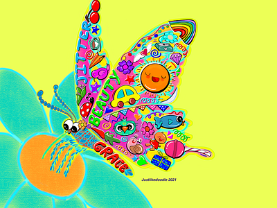 Butterfly Doodle (Doodled Shapes collection) butterfly digitalart digitaldoodle doodle doodleart doodleartist doodles doodling drawing garima madavi illustration illustrations illustrator justlikedoodle sketchbook