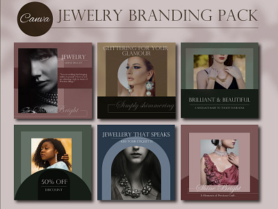 Jewelry Branding Pack branding branding design illustration instagram instagram banner instagram post instagram template jewelry design