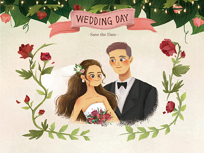Wedding Day 👰🤵 design illustration
