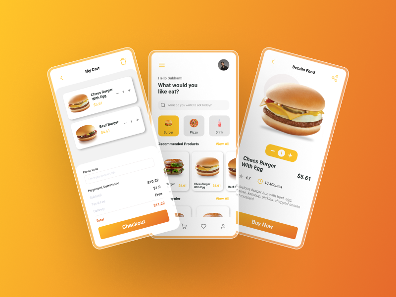 Food Delivery App by Subhan Hakim on Dribbble