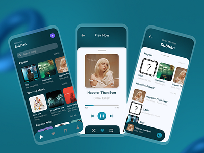 Music - App Mobile app application concept design digital flat graphic design illustration interface menu mobile music player playlist screen smartphone social sound ui ux