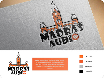 Logo for Madras audio (Sound system company). illustration logo vector