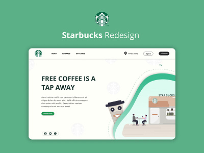 Starbucks UI Redesign app design illustration typography ui ux