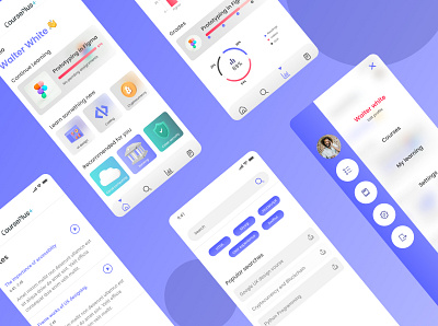 Learning app app branding design illustration typography ui ux