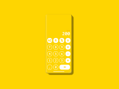 Calculator | Daily UI `app calculator clean color design mobile ui yellow