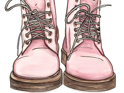 Stand Firm illustration photoshop pink watercolour