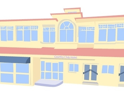 Country club shoal bay vector building. illustration. illustrator. pastel. pub vector.