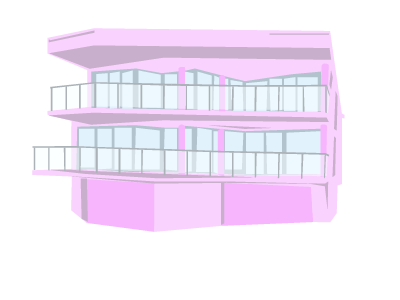the units near the cc building illustration pastel vector