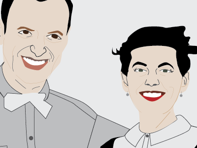 Ray and Charles Eames eames illustration illustrator portrait ray vector