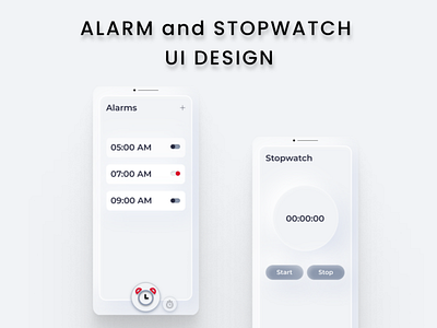 Alarm and Stopwatch App Design app branding design ui ux