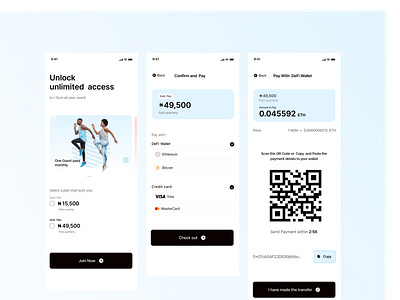 i-Gym Fitness App- Pricing plan and crypto payment