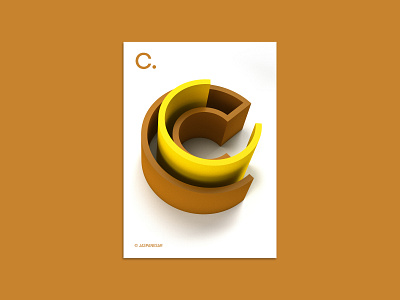 Alphabet Poster "C" - 03/26 3d art 3d extrution illustraion photoshop poster design shape typeposter