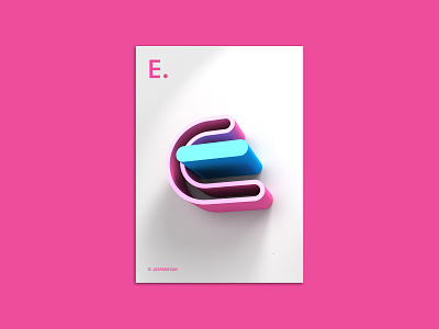 Alphabet Poster "E" - 05/26 3d art 3d extrution alphabet illustraion photoshop poster art shape