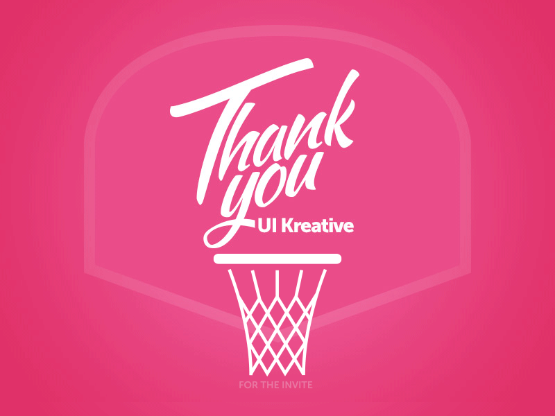 Thank You! animation basketball creative nerd debut dribbble gif loop thank you ui kreative