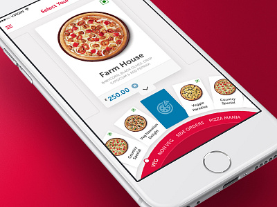 Pizza App 3d touch app food ios app pizza select slider uiux