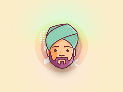 Portrait avatar illustration india portrait punjab selfie sikh simple singh