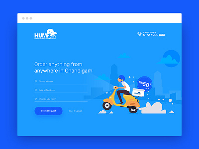 HumHain - Landing Page Design delivery service illustration landing page website design