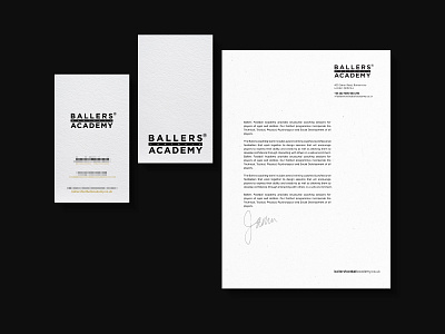Branding - Ballers Football Academy brand design brand identity branding logo stationery