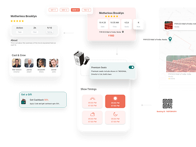 Movie Booking App - Moodboard app branding dashboard dashboard ui design ecommerce app illustration login logo moodboard movie ui uiux