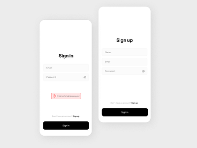 Sign up page design