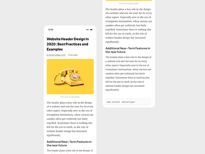 Blog's detail page app article blog blogapp blogs detailscreen flat sans ui ux