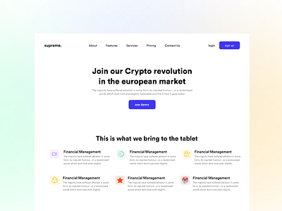 Crypto Landing Page Design app crypto design flat ui web3