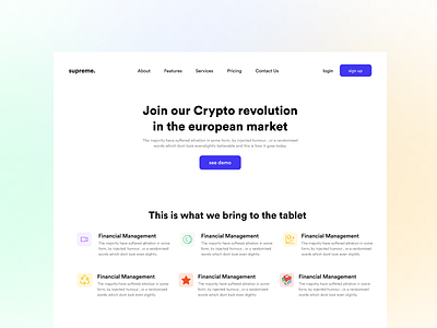 Crypto Landing Page Design