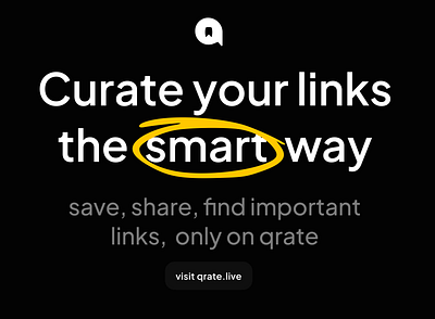 Curate your links with qrate | Visit qrate.live app blog bookmarking page ui bookmarks branding content curation courses curate links design flat illustration logo qrate ui ui case study ui design web app web app design